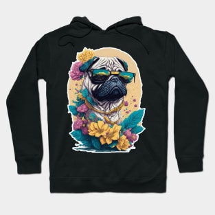 Pug with the flowers Hoodie